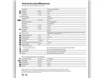 Technische Daten Tessera 