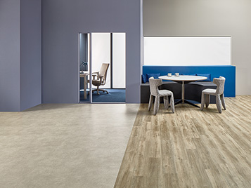 Allura Decibel 8IM03 mortar imprint concrete | 8WHA03 golden harvest oak 