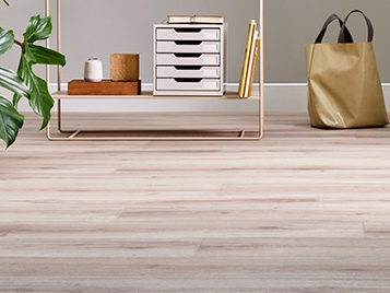 Eternal de Luxe cushioned back wood vinyl sheet flooring installed at home